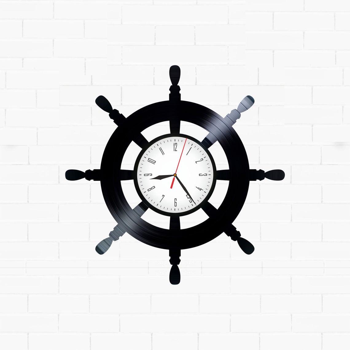 Часы настенные Штурвал 2128 из виниловой пластинки