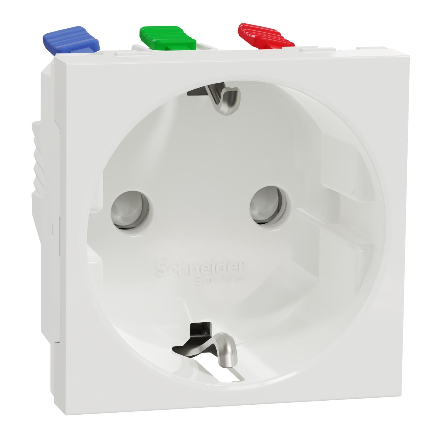 Розетка із заземленням Schneider Electric Unica New 16А з шторками Білий (NU305718)