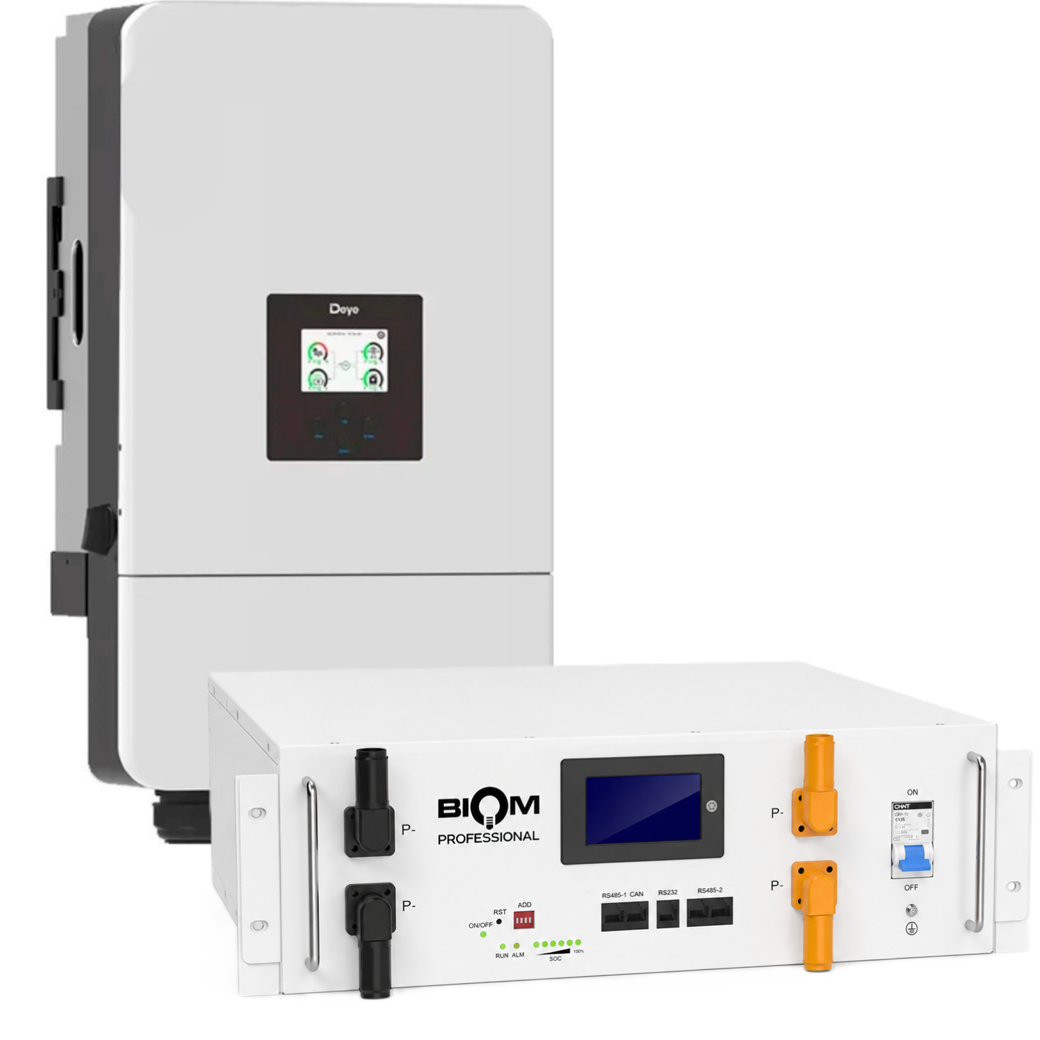 Комплект автономного энергоснабжения Deye SUN-10K-SG05LP3-EU 10 кВт 3-фазный и Biom BALFP-R512100-UNI LiFePO4 5,12 кВт·ч (36944116)