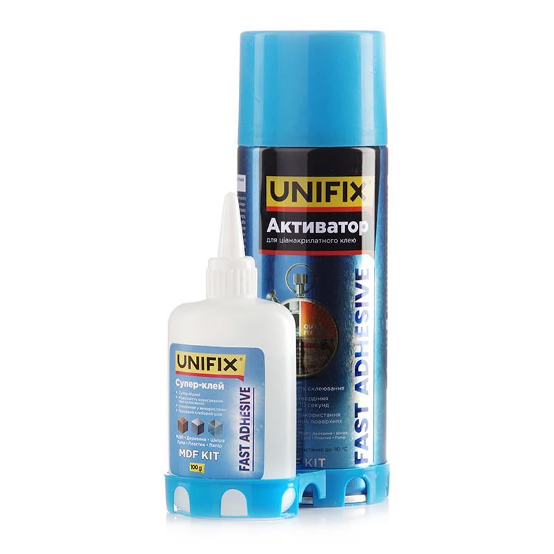 Супер клей Unifix с активатором для МДФ и дерева 400 мл + 100 г (940034)