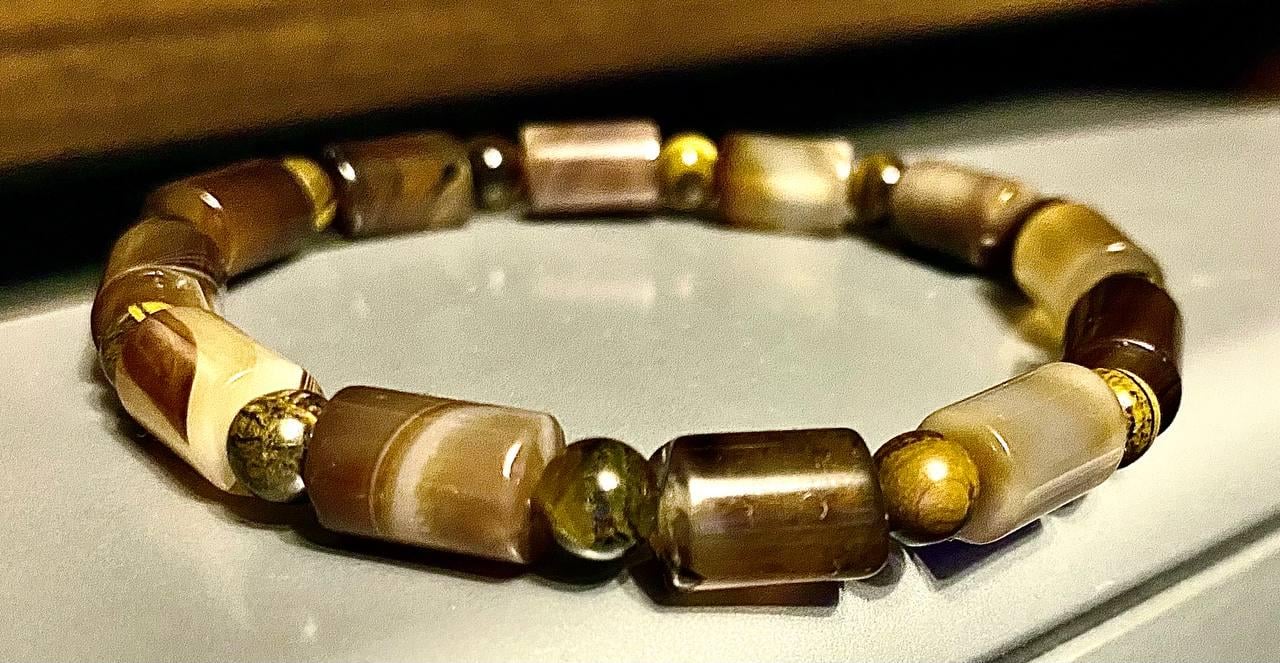 Браслет LITAURS из натурального камня агат 8х12 мм L 18-21 см (250216-1) - фото 2 Браслет LITAURS из натурального камня агат 8х12 мм L 18-21 см (250216-1) - фото 2