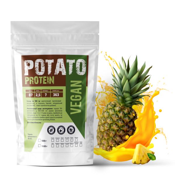 Протеин картофельный Vegan Ананас 87% белка на 16 порций 500 г (21-125-ptp-an500)
