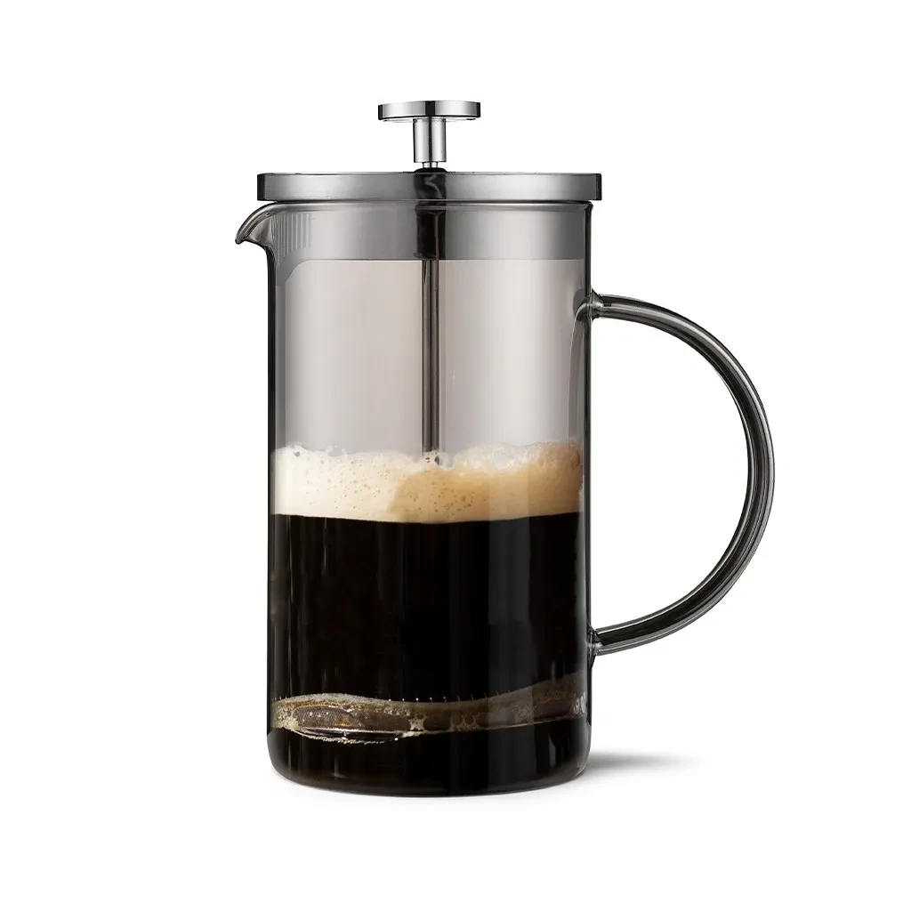 Френч-прес з поршнем Fissman 15x10x21 см 1000 мл із боросилікатного скла (9139)