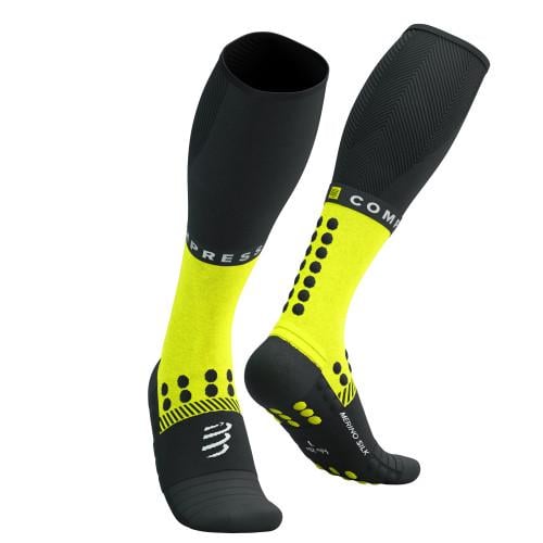 Гольфи компресійні гірськолижні Compressport Full Socks Winter Run T3 42-44 см Black/Safe Yellow (599963)