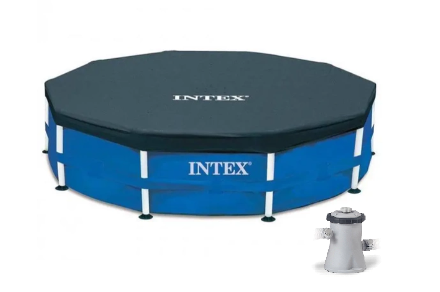 Басейн каркасний Intex 305-76 см 4485 л з фільтр-насосом/тентом Синій (28202-1) - фото 4