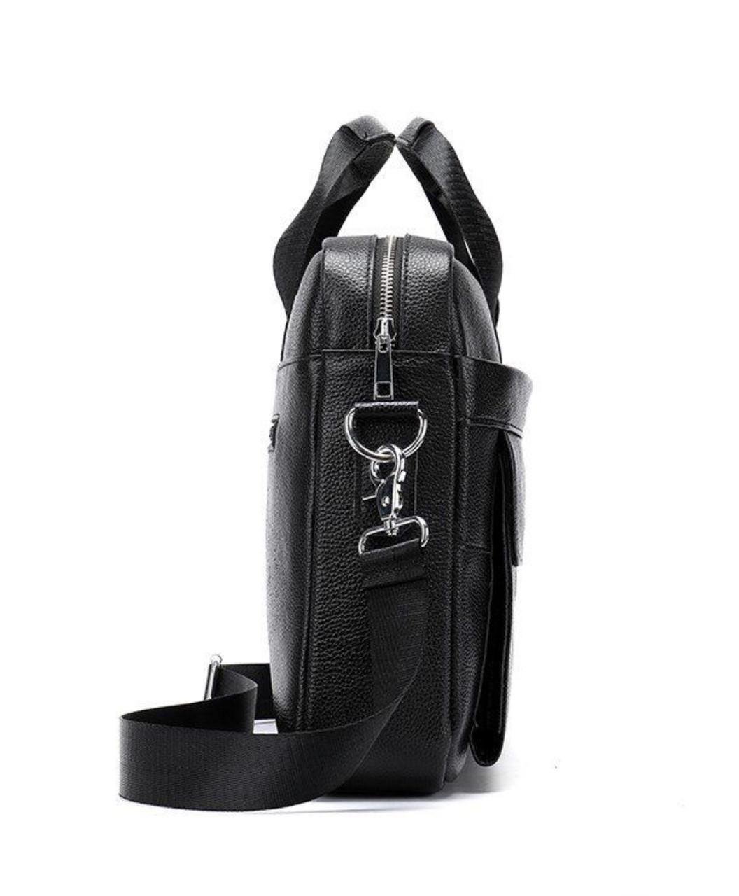 Сумка-портфель кожаная Tiding Bag 710671-17 Черный (1720575047) - фото 4