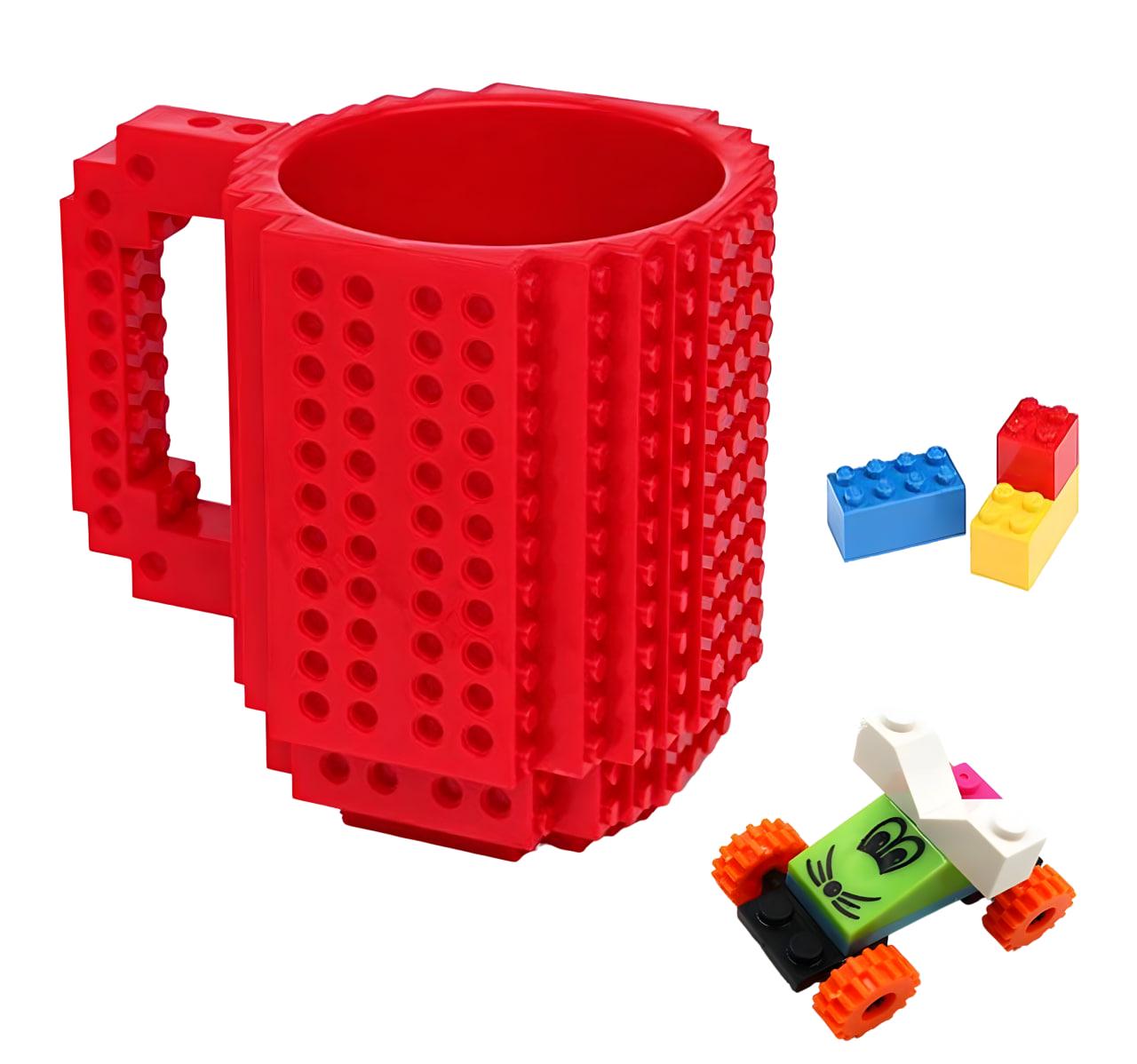 Чашка-конструктор для блоків 350 мл 14х10х13 см Червоний (041-H)
