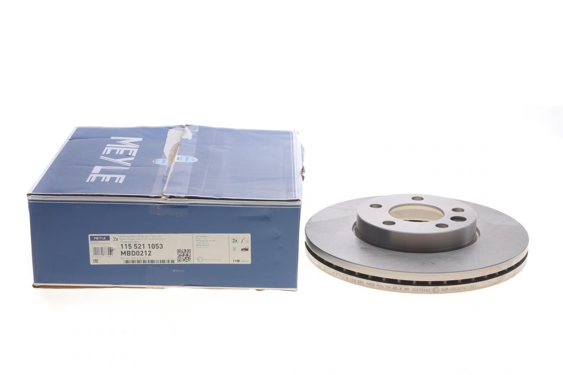 Диск тормозной передний Meyle для VW T5 308x29,5 мм (115 521 1053)