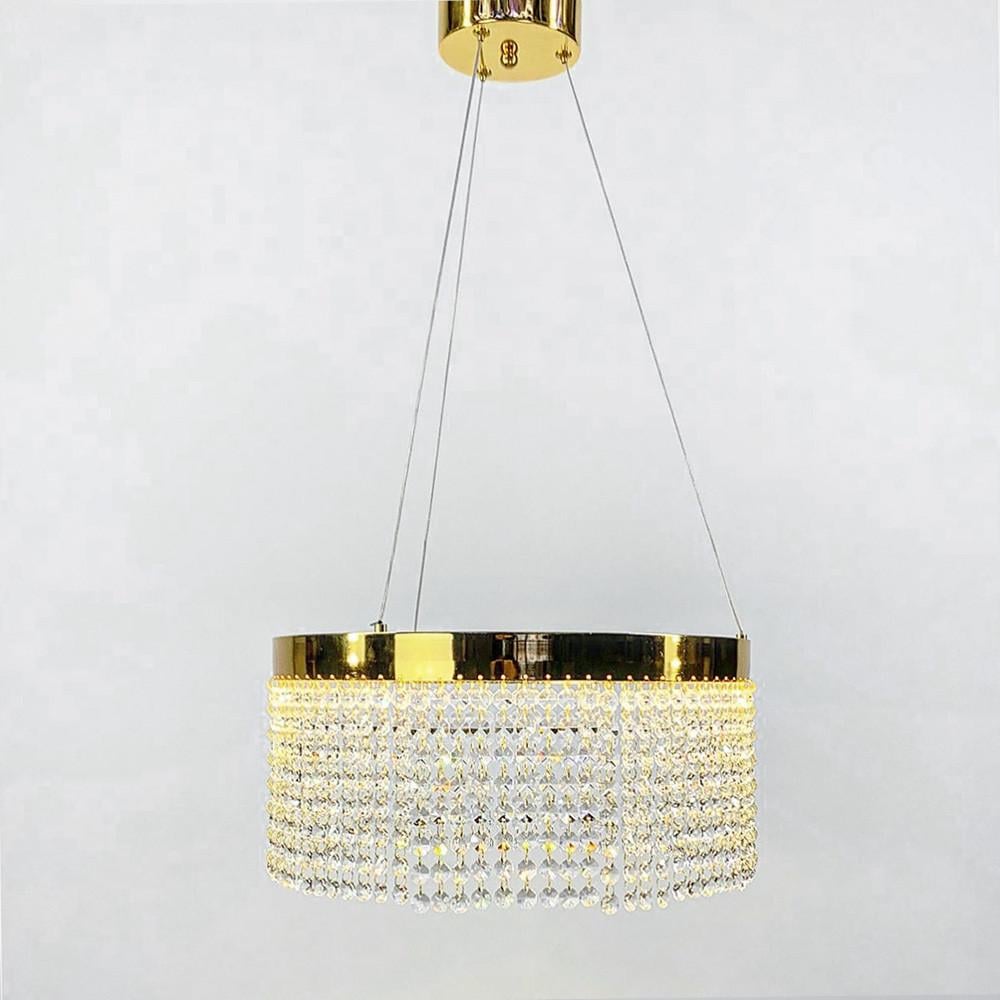 Люстра хрустальная LED с золотым ободком 50 см h 35 см (2802/1 35 GD_148)