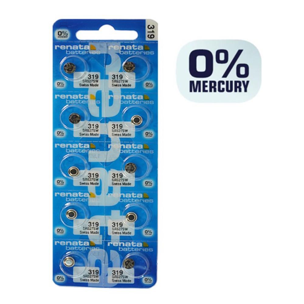 Батарейка часовая Renata 1 шт. R319 Silver Oxide (SR527SW) - фото 2 Батарейка часовая Renata 1 шт. R319 Silver Oxide (SR527SW) - фото 2