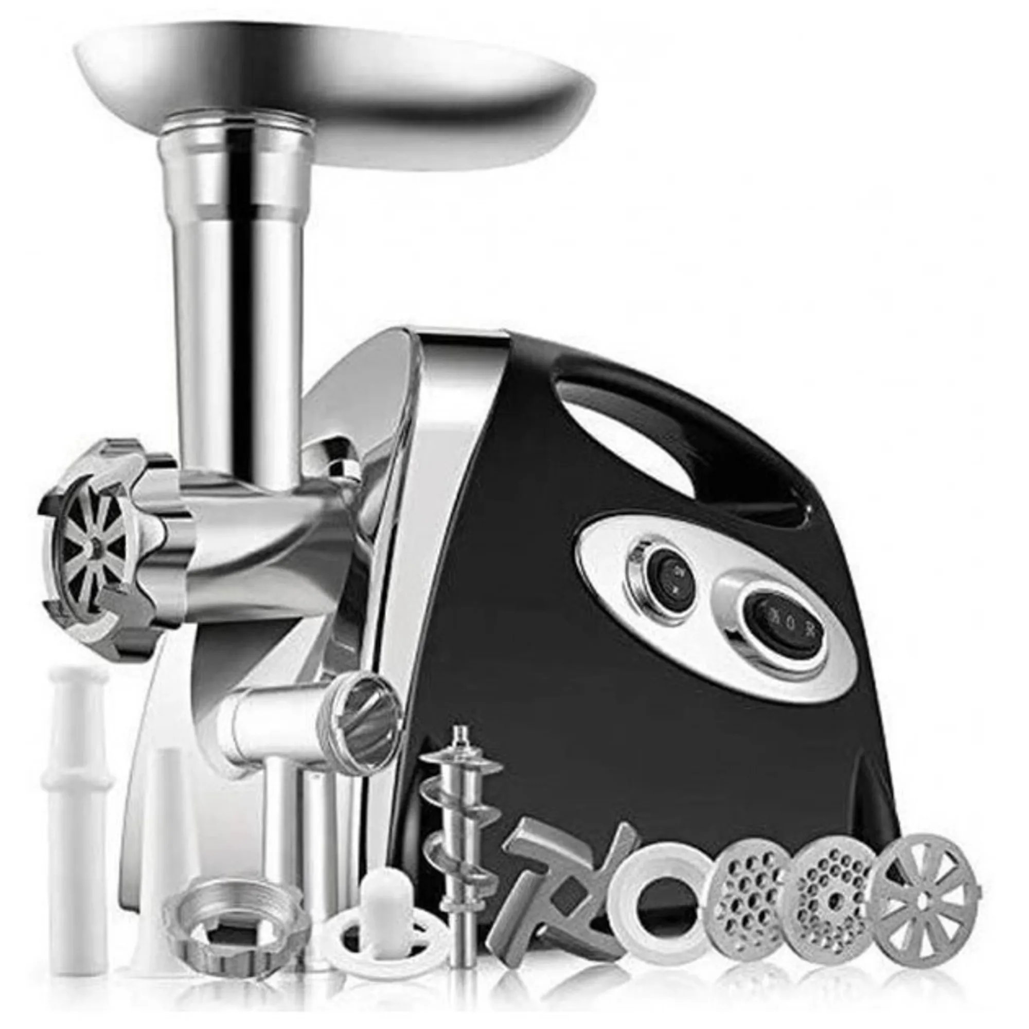 Мясорубка Rainberg RB-675 с реверсом и тремя терками 3800 Вт Черный (PH00342)