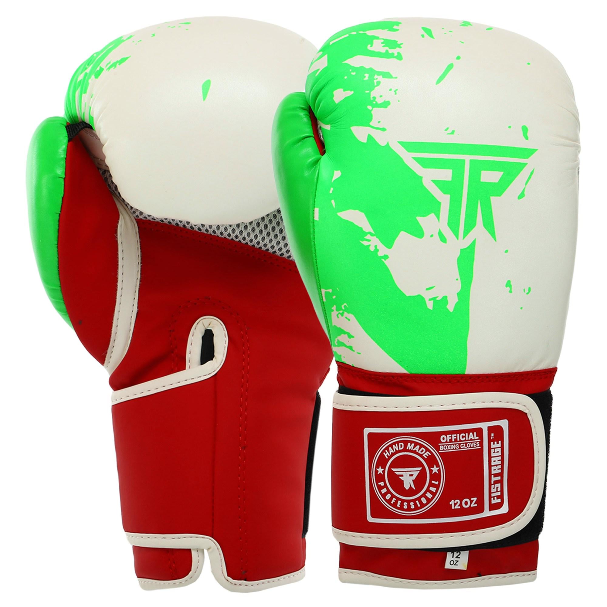 Боксерские перчатки FISTRAGE VL-9735 10 oz Белый/Зеленый/Красный