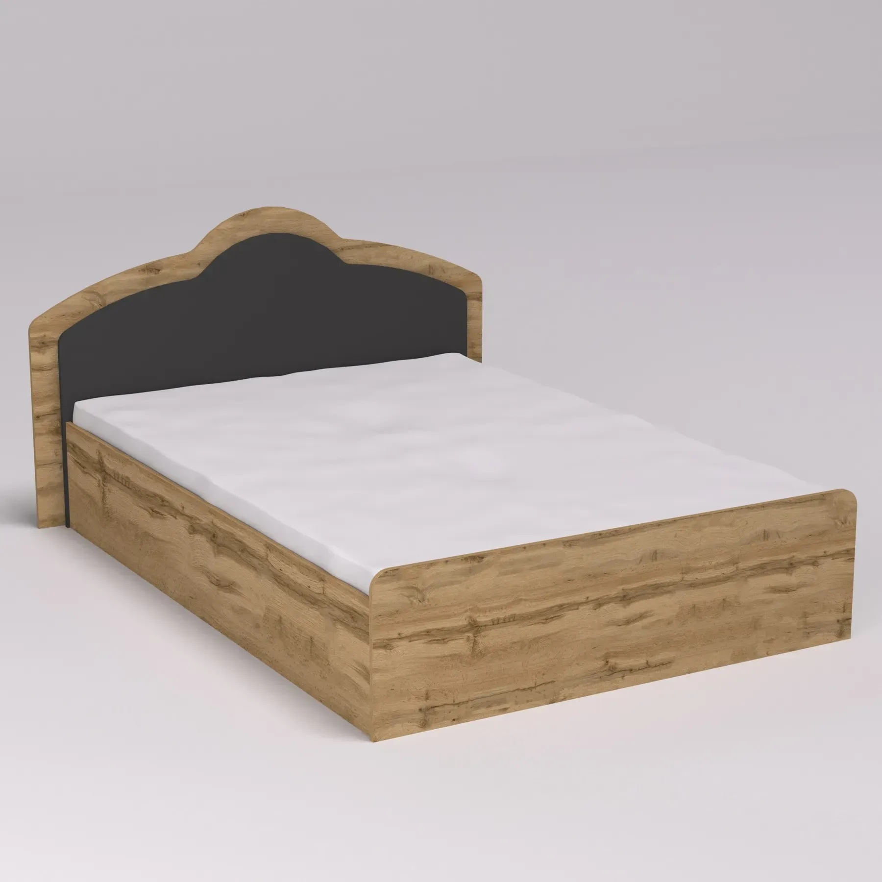 Ліжко двоспальне Kontinent 180х200 см Дуб Аппалачі/Антрацит (52944758)