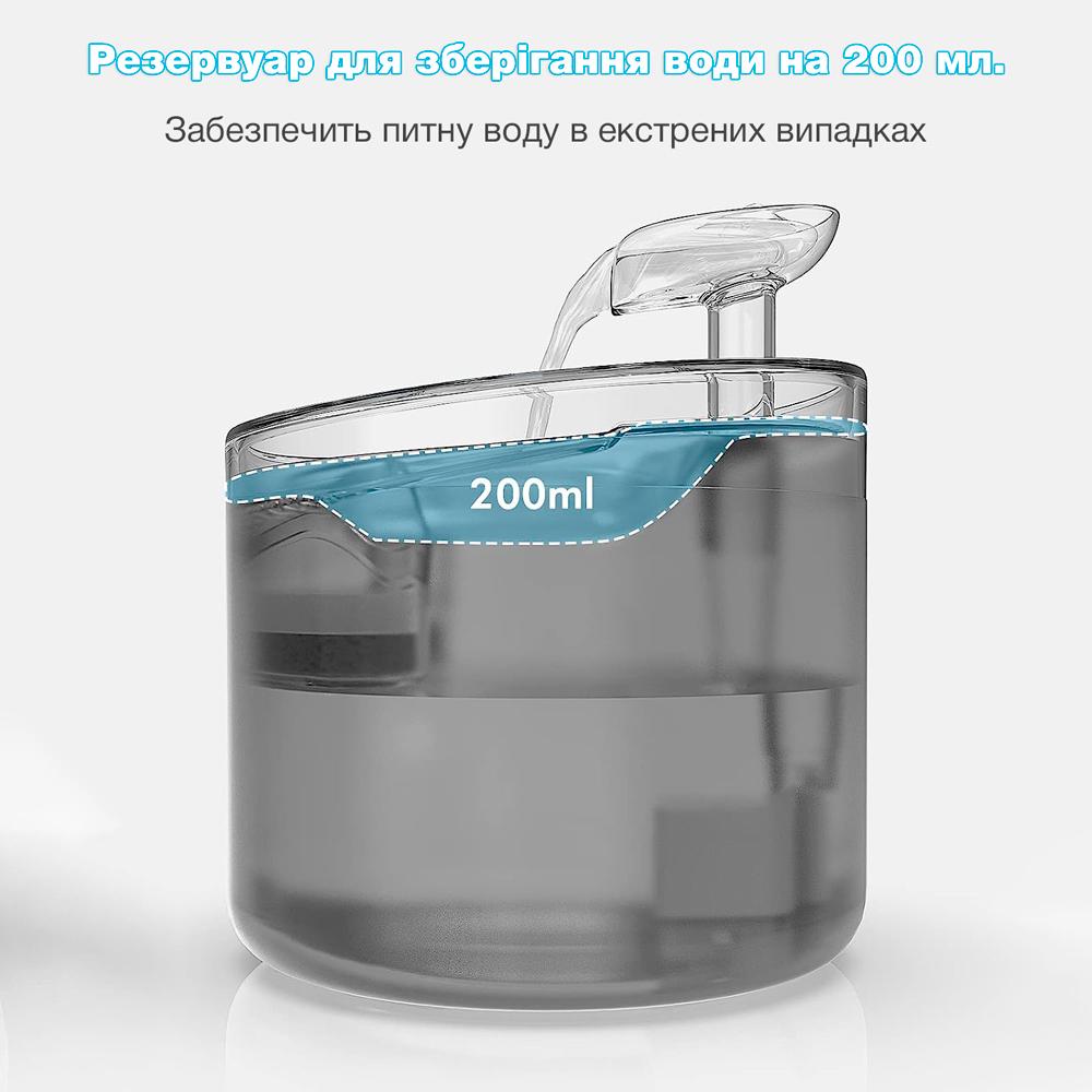 Питьевой фонтан для кошек и собак NPET WF100 1,6 л с фильтром Черный (00880) - фото 3 Питьевой фонтан для кошек и собак NPET WF100 1,6 л с фильтром Черный (00880) - фото 3