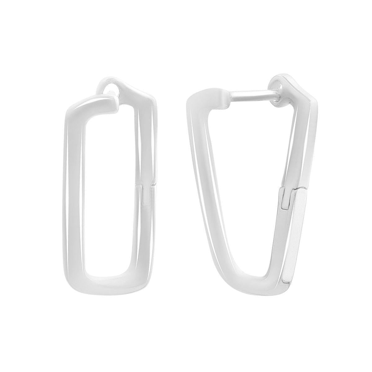 Серьги серебряные LoveR с вытянутой прямоугольной формой английский замок