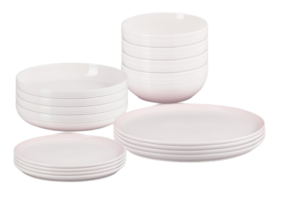 Столовый сервиз Le Creuset Coupe 16 предметов 4 персоны Shell Pink (le_dinnerware_set_p)