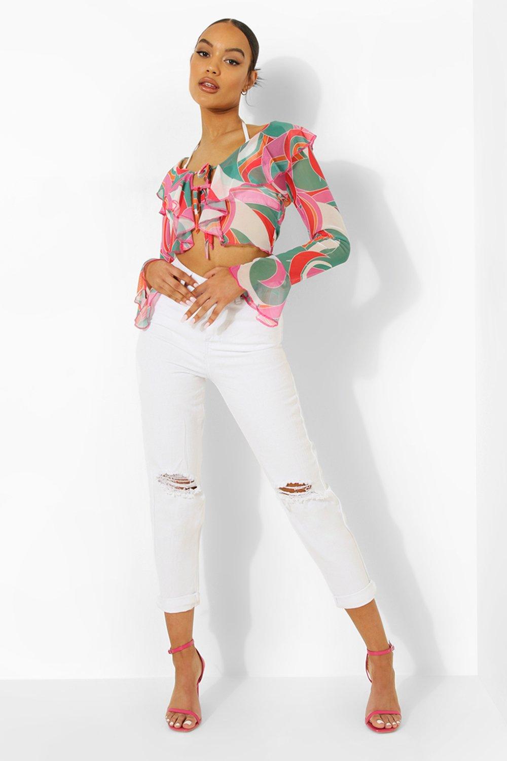 Топ сіточкою Boohoo з абстрактним принтом S - фото 3