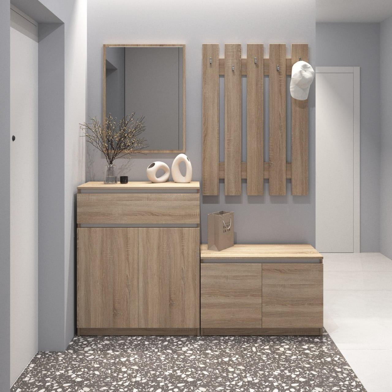 Прихожая VAYS комплект в прихожую 160х40х195 см Дуб сонома/Белый (30771812)