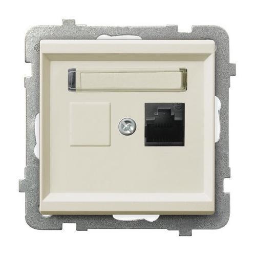 Розетка компьютерная одинарная Ospel Sonata без рамки Кремовый (29319365)