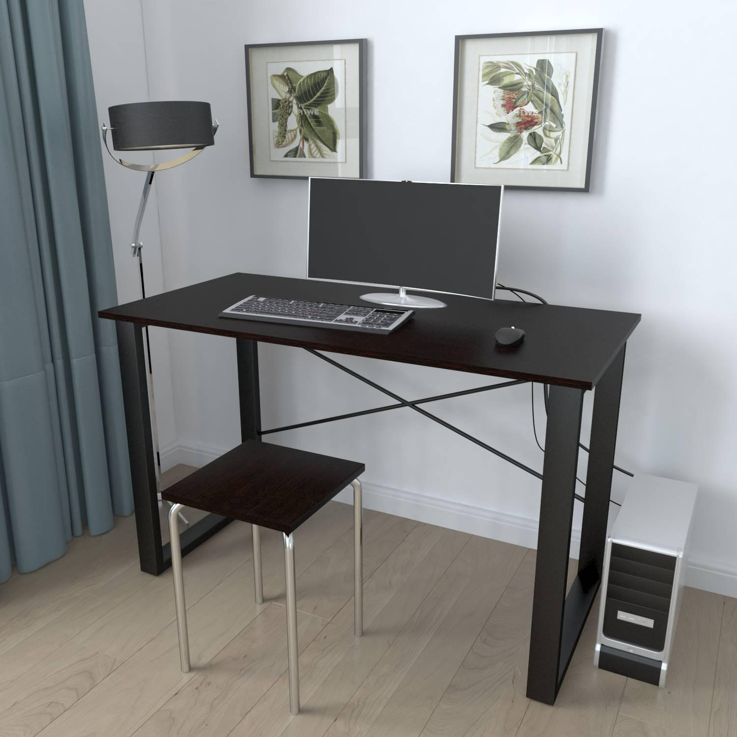 Письменный стол компьютерный Ferrum-decor Драйв 750x1200x600 мм металл Черный/ДСП Венге Магия (DRA024)