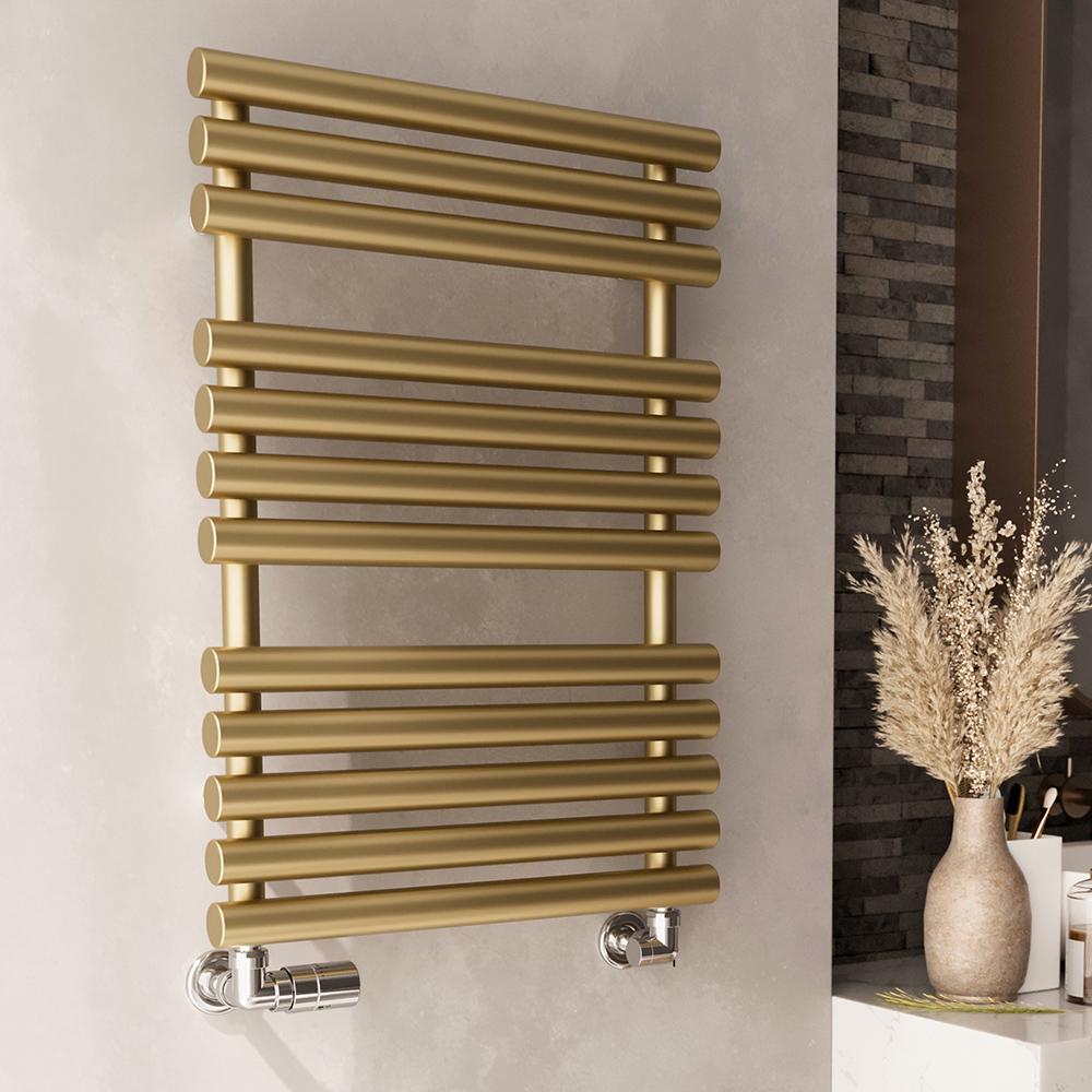Полотенцесушитель электрический Terma Rolo Towel с ТЭНом ONE 755x520 мм Brass (794)