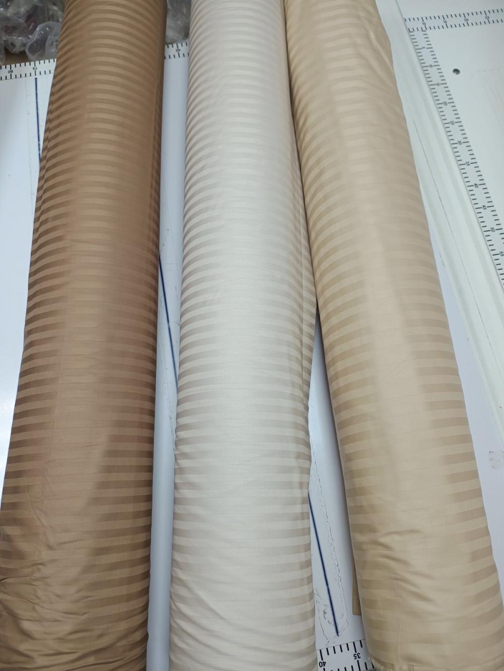 Комплект постельного белья на резинке Stripe LUX 1/1 см евро/наволочки 50х70/70х70 см Light Beige (3886) - фото 4