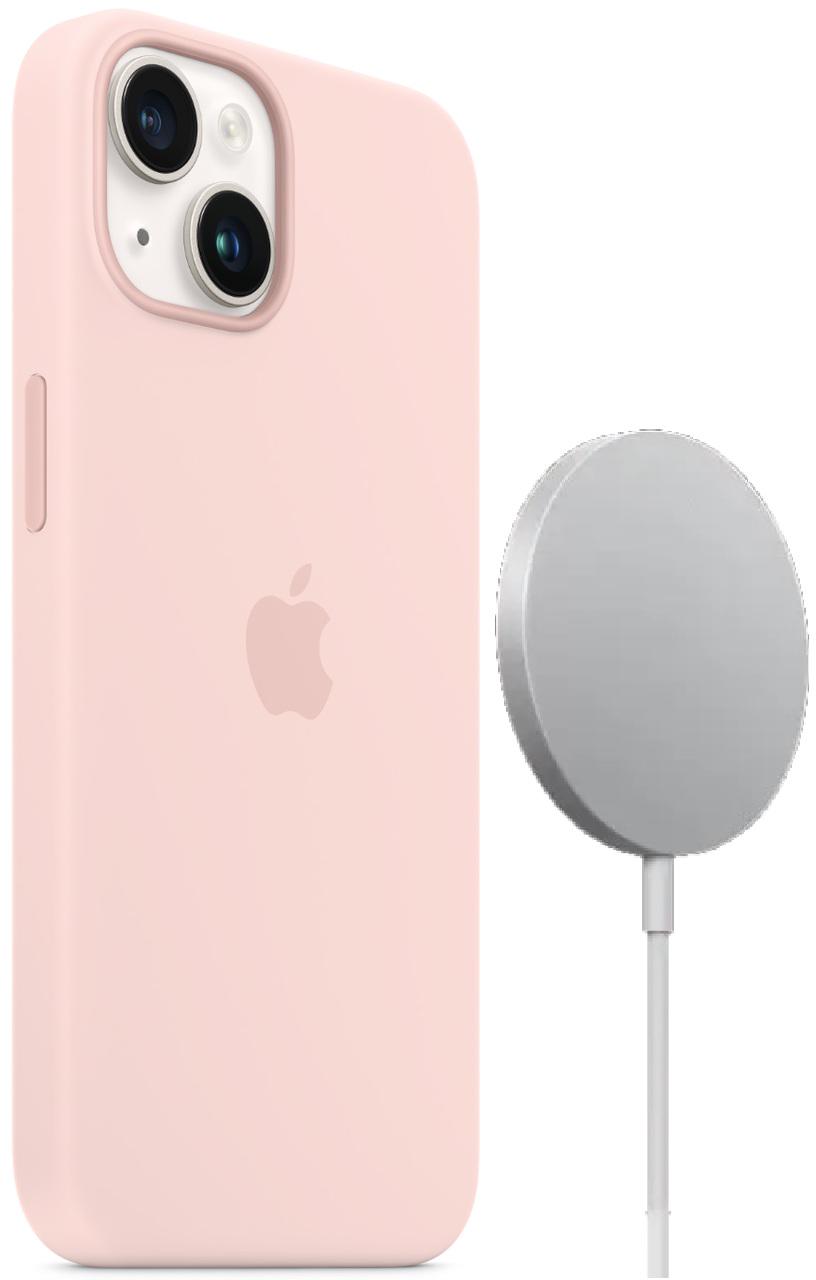 Чохол силіконовий протиударний Silicone Case MagSafe Apple Iphone 14 Plus/15 Plus (6.7") Pink