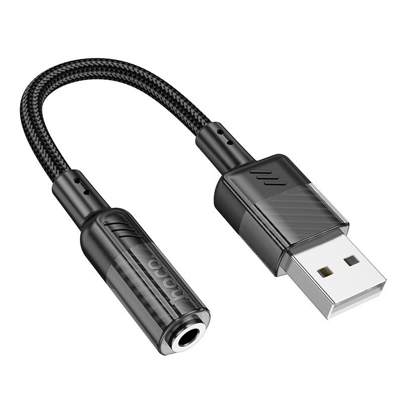 Перехідник Hoco LS37 USB to 3,5 мм 15 см Black (594512) - фото 2