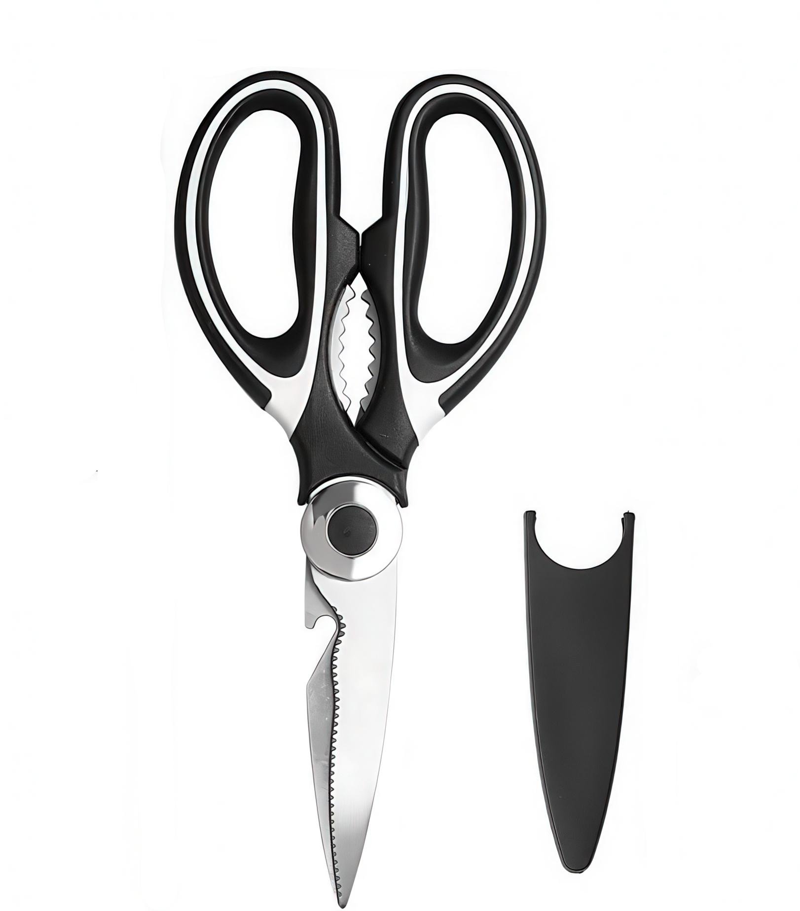 Кухонные ножницы для мяса/птицы/рыбы и орехов нержавеющая сталь (NOGKUH-BLK-1348)