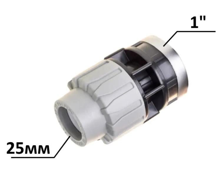 Муфта для ПЭ труб COS зажимная c внутренней резьбой 25х1" - фото 4