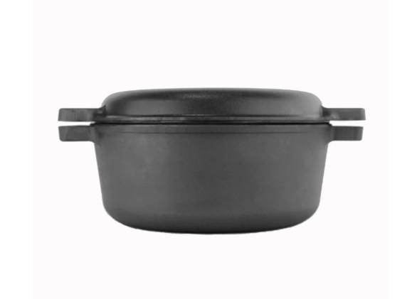 Каструля чавунна із чавунною кришкою-сковорідкою Brizoll 6 л - фото 2