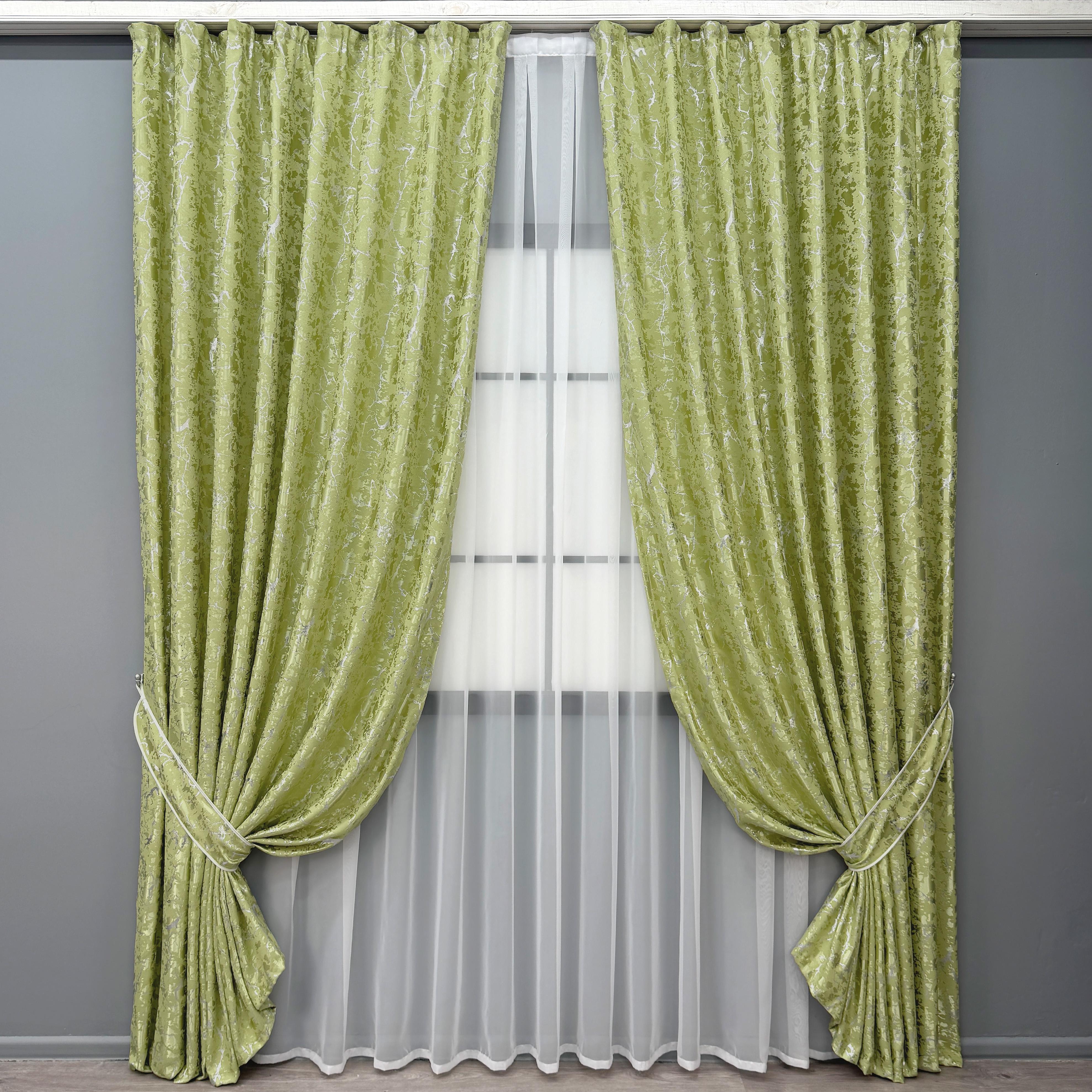 Комплект штор VR-Textil лен мрамор Royal Touch №2011ш 100х270 см 2 шт. Светло-оливковый (31-0112) Комплект штор VR-Textil лен мрамор Royal Touch №2011ш 100х270 см 2 шт. Светло-оливковый (31-0112)