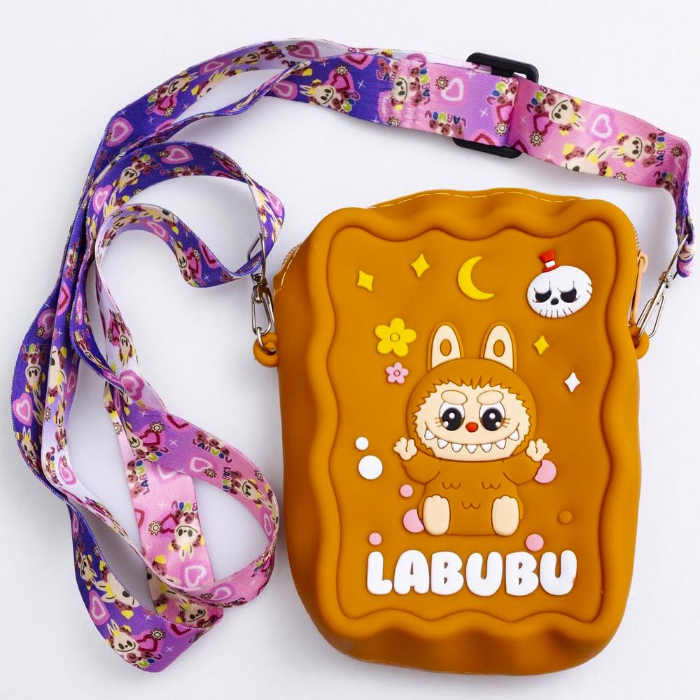 Сумочка-гаманець Лабубу силіконова на блискавці 12,5х9х3,5 см Коричневий (HP-55-7BR) - фото 1 Сумочка-гаманець Лабубу силіконова на блискавці 12,5х9х3,5 см Коричневий (HP-55-7BR) - фото 1