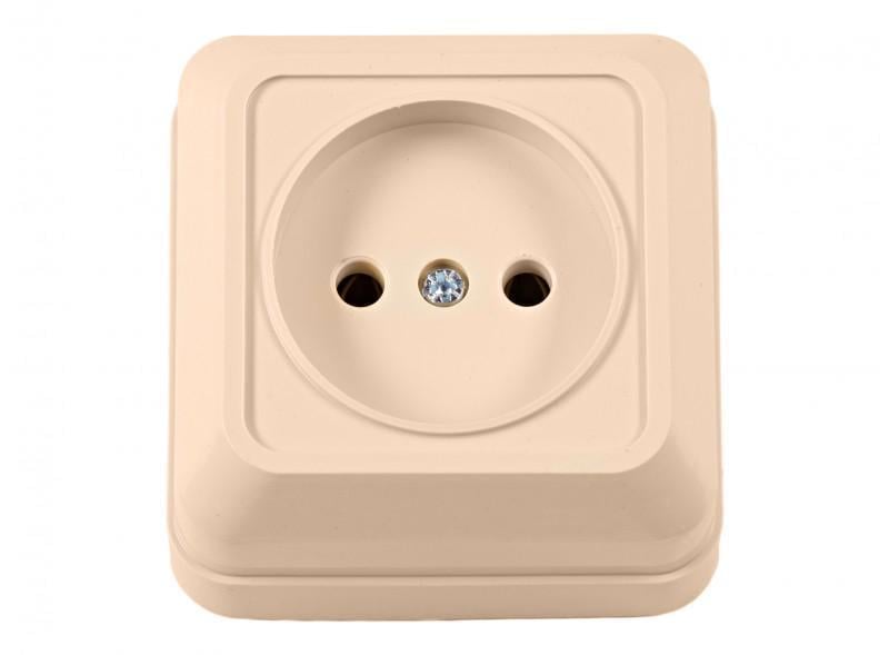 Розетка Luxel Opera 2301 1-я б/з накладная Кремовый (00000038598)