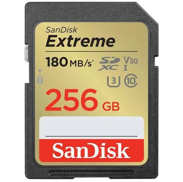 Карта памяти SanDisk SD Extreme 256 Gb C10 UHS-I U1 V30 (567916)