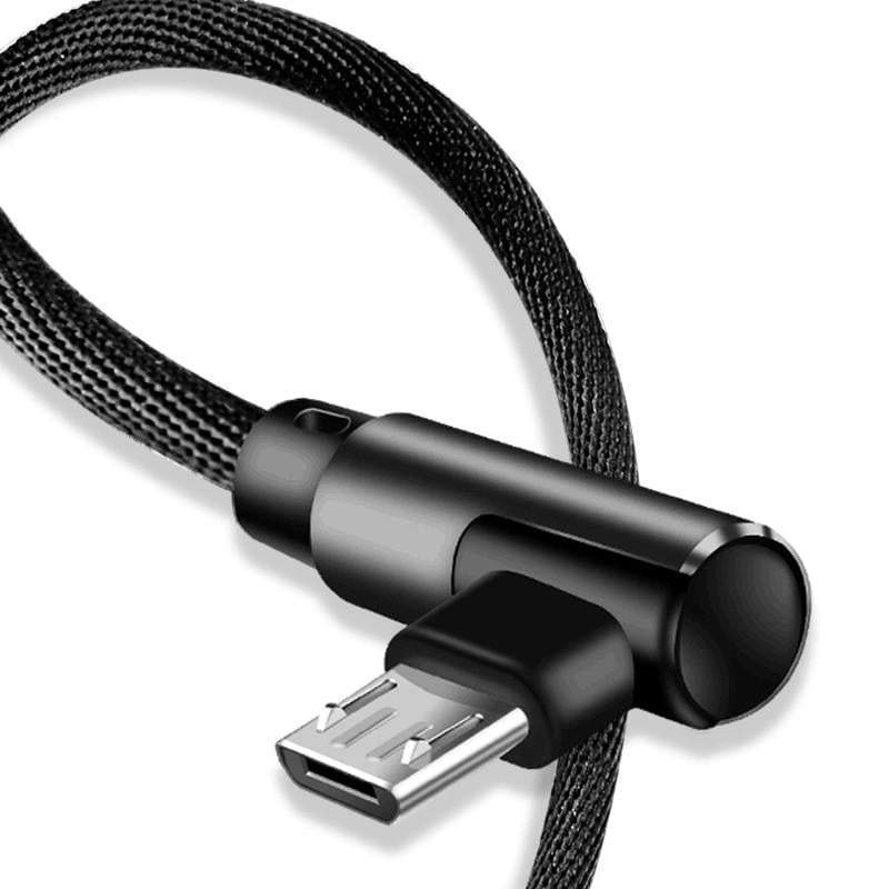 Кабель Micro USB Suntaiho з кутовими роз'ємами 1 м Чорний - фото 2