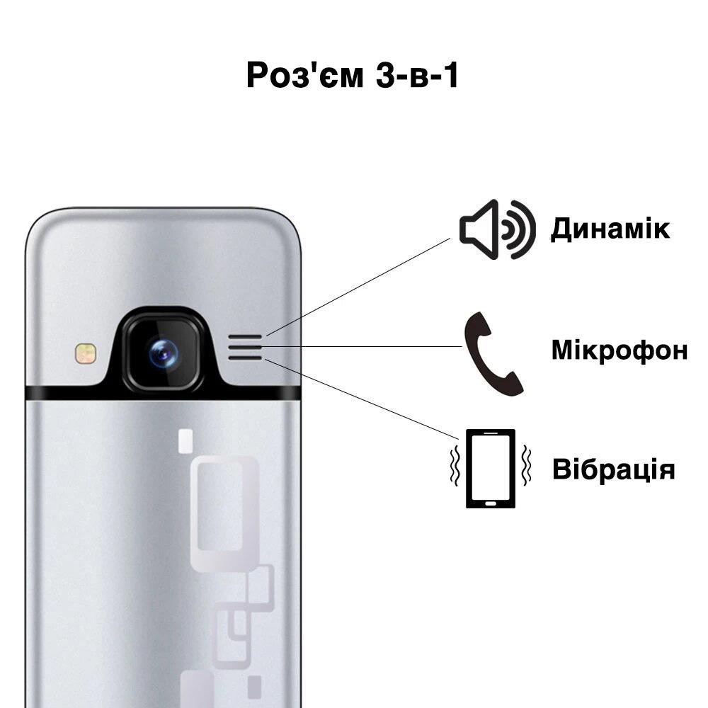 Кнопковий телефон SERVO V9500 на 4 SIM карти Сріблястий (81239373) - фото 4