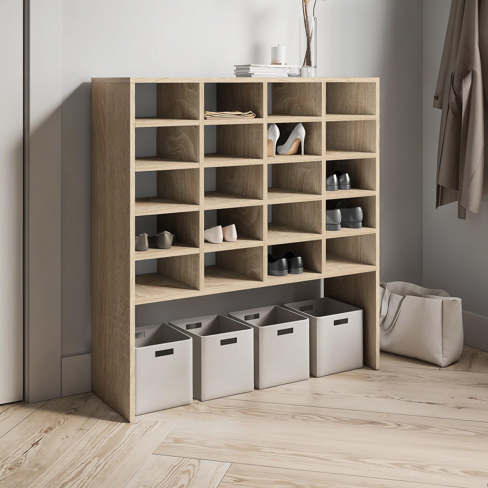 Полка для обуви на 20 ячеек O-4 920х300х995 мм Дуб Сонома Полка для обуви на 20 ячеек O-4 920х300х995 мм Дуб Сонома