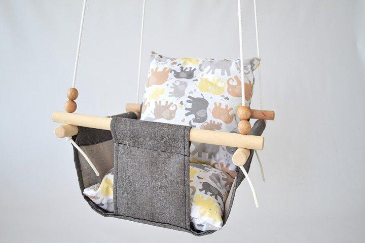 Дитяча гойдалка Infancy Слоники Сірий (10142306) - фото 3 Дитяча гойдалка Infancy Слоники Сірий (10142306) - фото 3