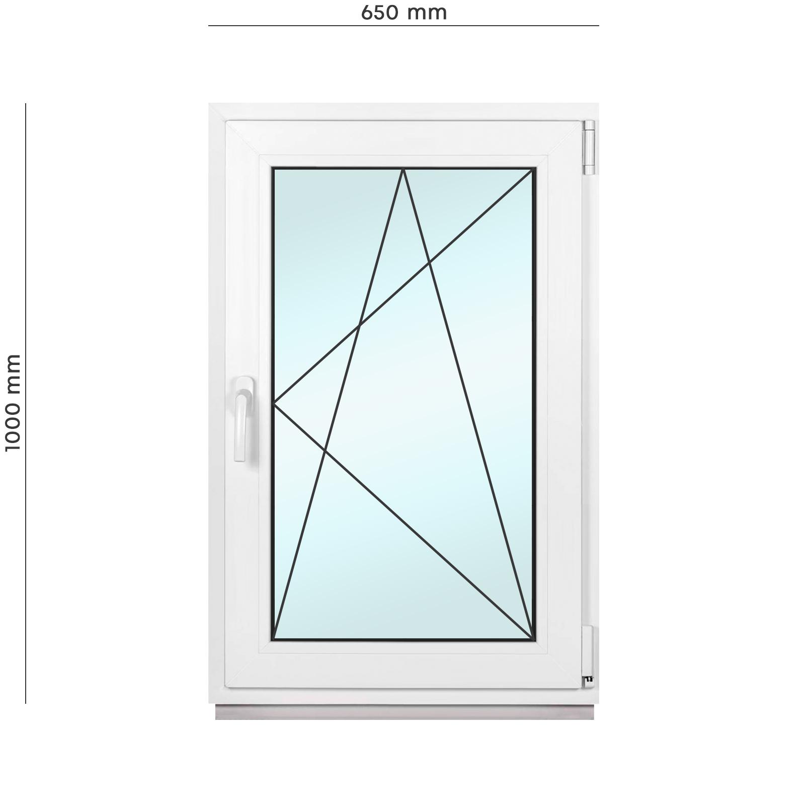 Окно металлопластиковое Framex поворотно-откидное с правым открытием 650х1000 мм Белый - фото 2