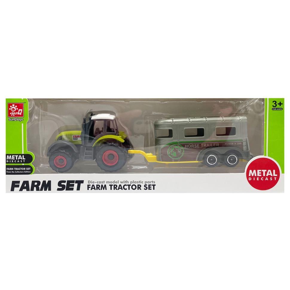 Трактор дитячий з причепом farm set sq82002 1b Зелений (RLT46847)