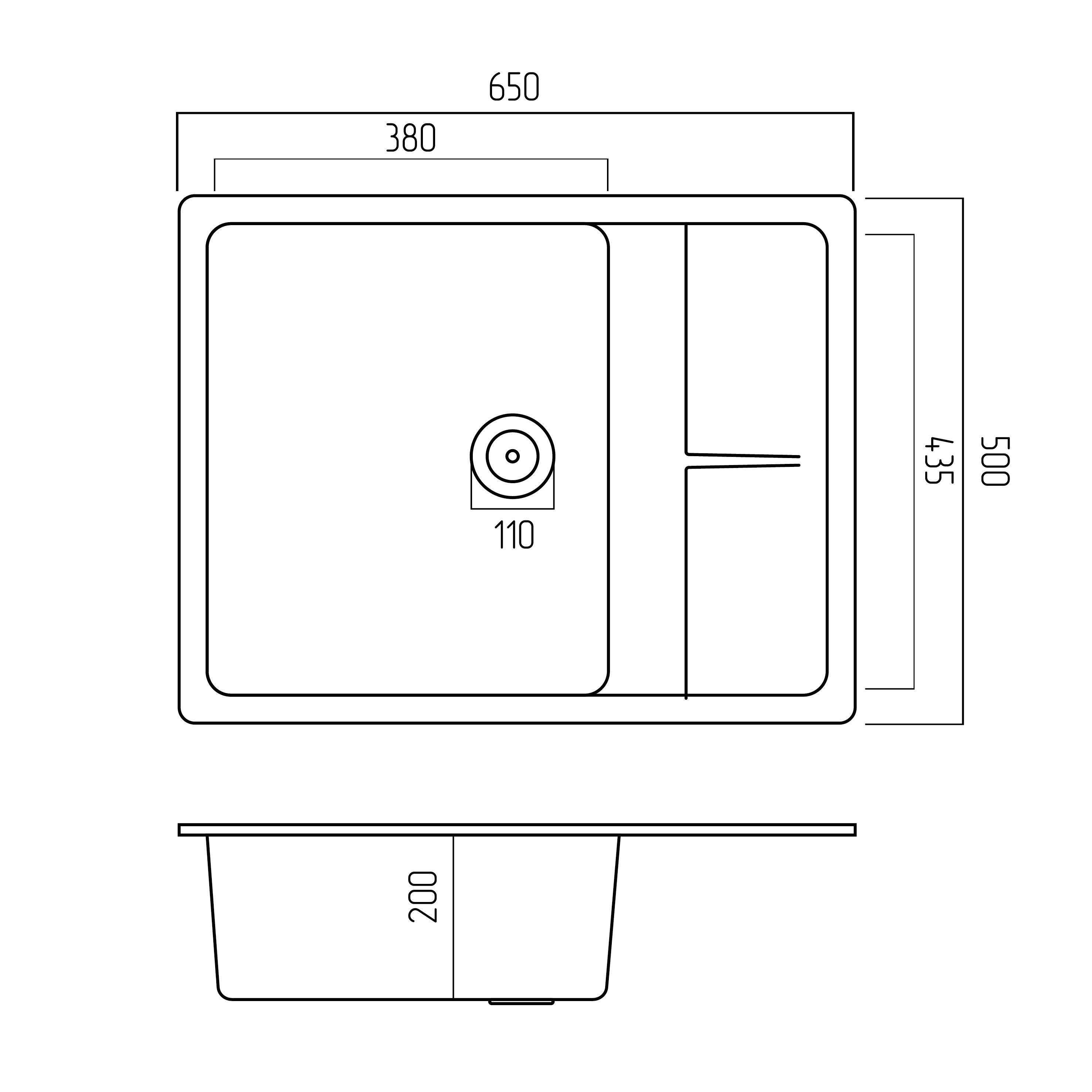 ᐉ Мийка для кухні гранітна Platinum 6550 LOTOS Титан матовий • Краща ...