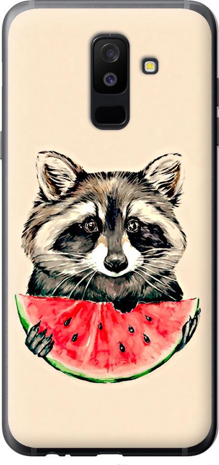 Чехол на Samsung Galaxy A6 Plus 2018 Енотик с арбузом (4605u-1495-42517)