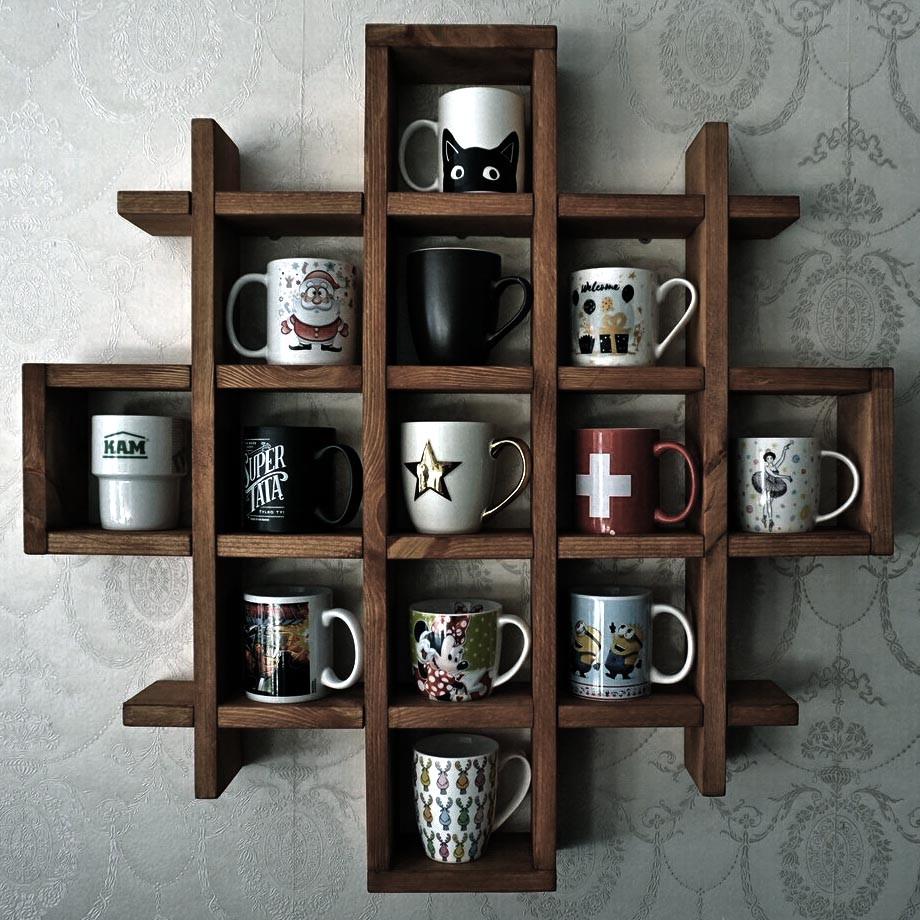 Полка для кружек из дерева Бавра Капучино (СДК-002209)