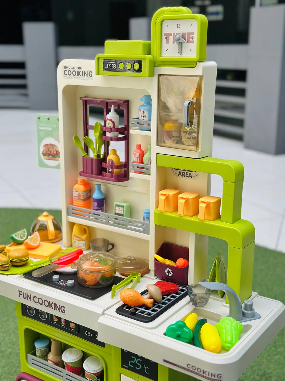 Кухня игровая высотой 100 см и 91 аксессуаром Зеленый (2443) - фото 6 Кухня игровая высотой 100 см и 91 аксессуаром Зеленый (2443) - фото 6