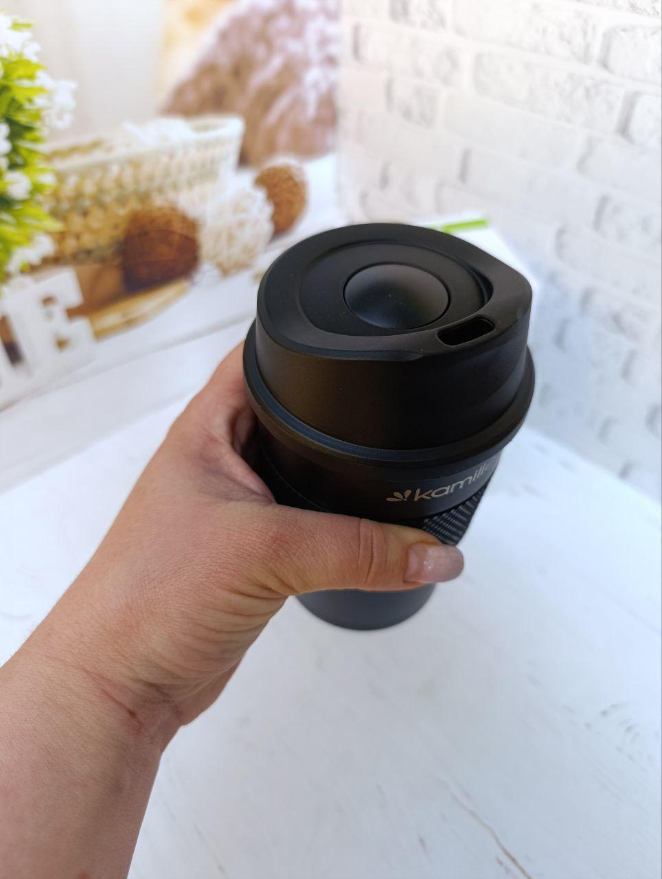 Термокружка Kamille 360 мл Чорний (KM-2049) - фото 3 Термокружка Kamille 360 мл Чорний (KM-2049) - фото 3