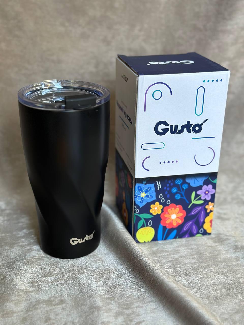 Термокружка Gusto GT-108 из нержавеющей стали двойная изоляция 590 мл Черный кристал (2780884182) - фото 5 Термокружка Gusto GT-108 из нержавеющей стали двойная изоляция 590 мл Черный кристал (2780884182) - фото 5