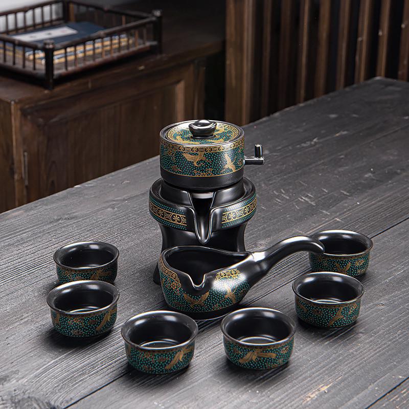 Сервіз для чайної церемонії Lesko #1 Птах Фенікс Гайвань піали з чайником на 6 персон (24366605) - фото 5