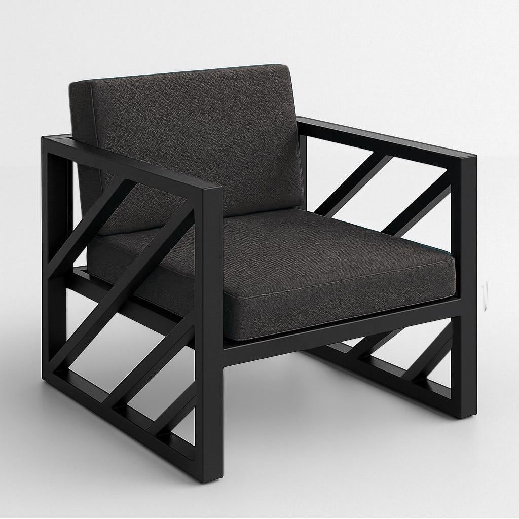 Кресло металлическое Tobi Sho Гранд/DV13 с подушками 750х600х700 мм рогожка Темно-серый/42 (DV13824)