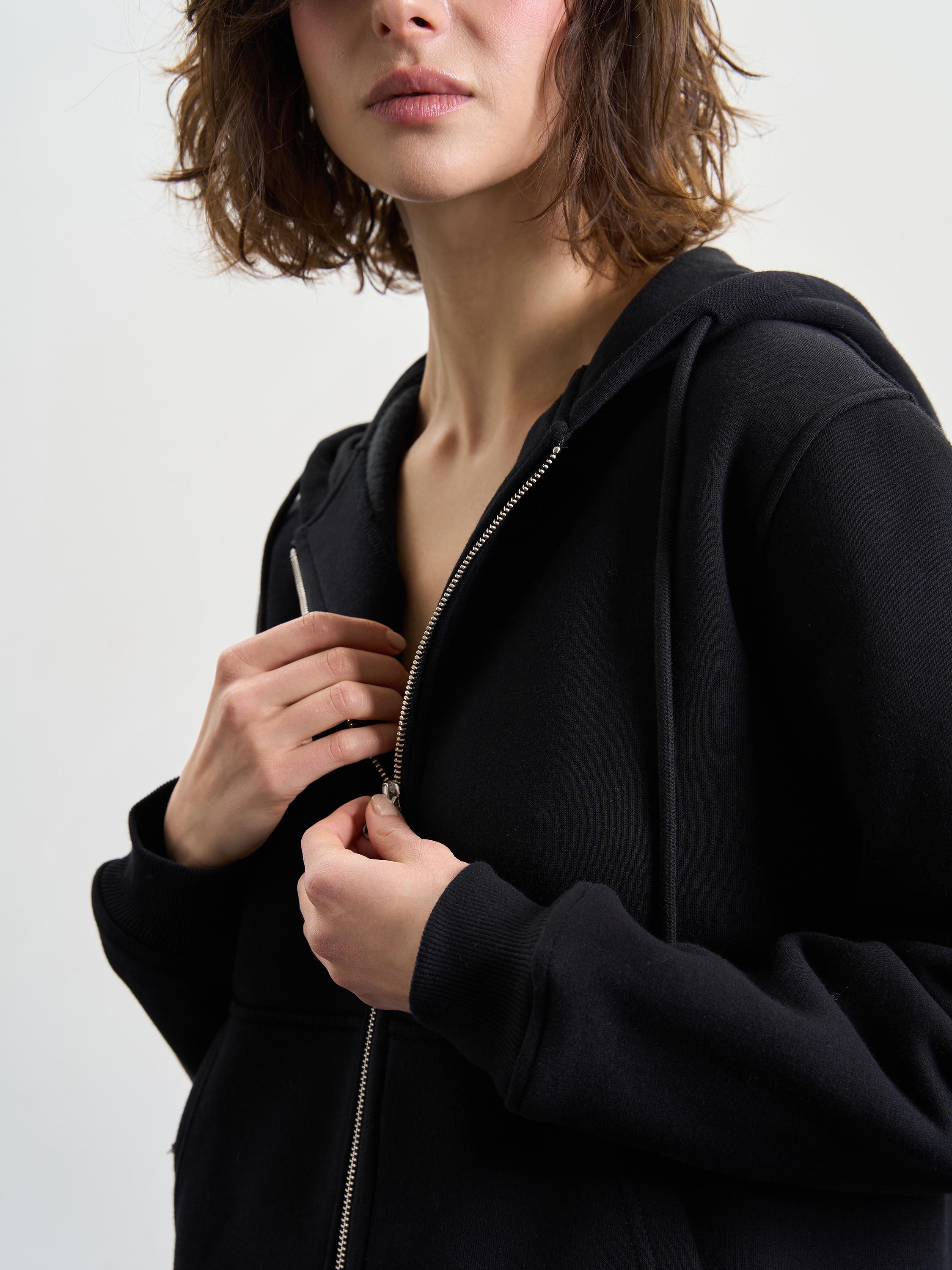 Зип-худи женское утепленное ROZA 240411 3XL Черный (4824005710292) - фото 4 Зип-худи женское утепленное ROZA 240411 3XL Черный (4824005710292) - фото 4